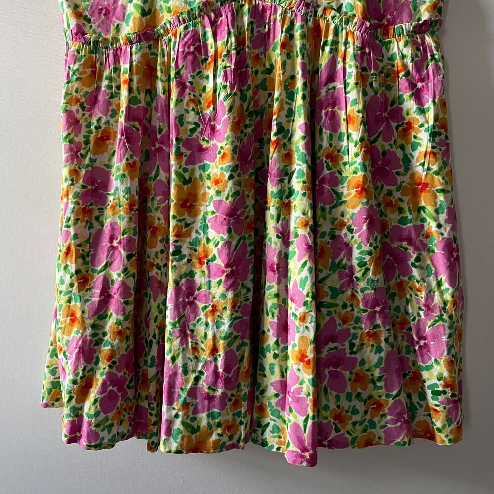 Patrons of Peace Malibu Mini Dress Babydoll Floral Size XL Boho Tie Straps - Picture 4 of 11